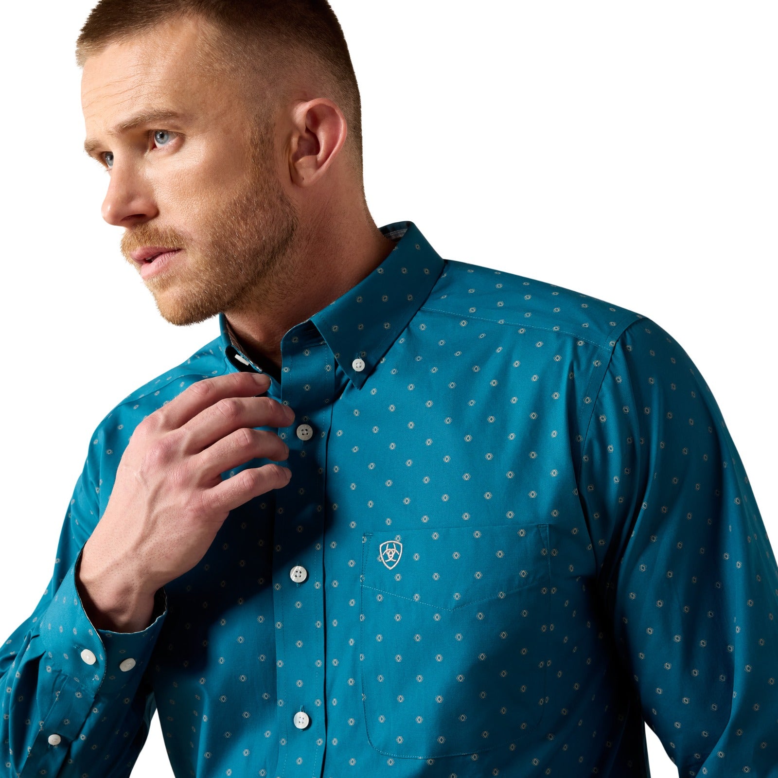 CAMISA ARIAT AZUL CON DISEÑO