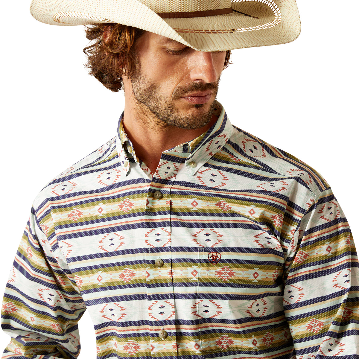 CAMISA ARIAT CALDER LS SHRT NAVY
