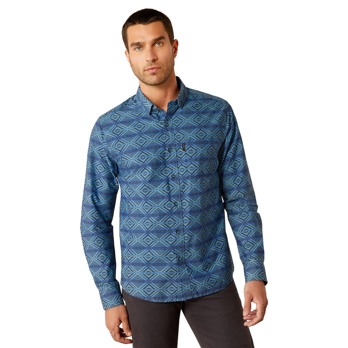 CAMISA ARIAT MCKAY MDRN LS SHRT DARK BLUE
