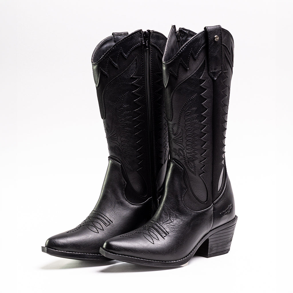 BOTA WRANGLER DE MUJER MODELO DALIA COLOR NEGRO 1424