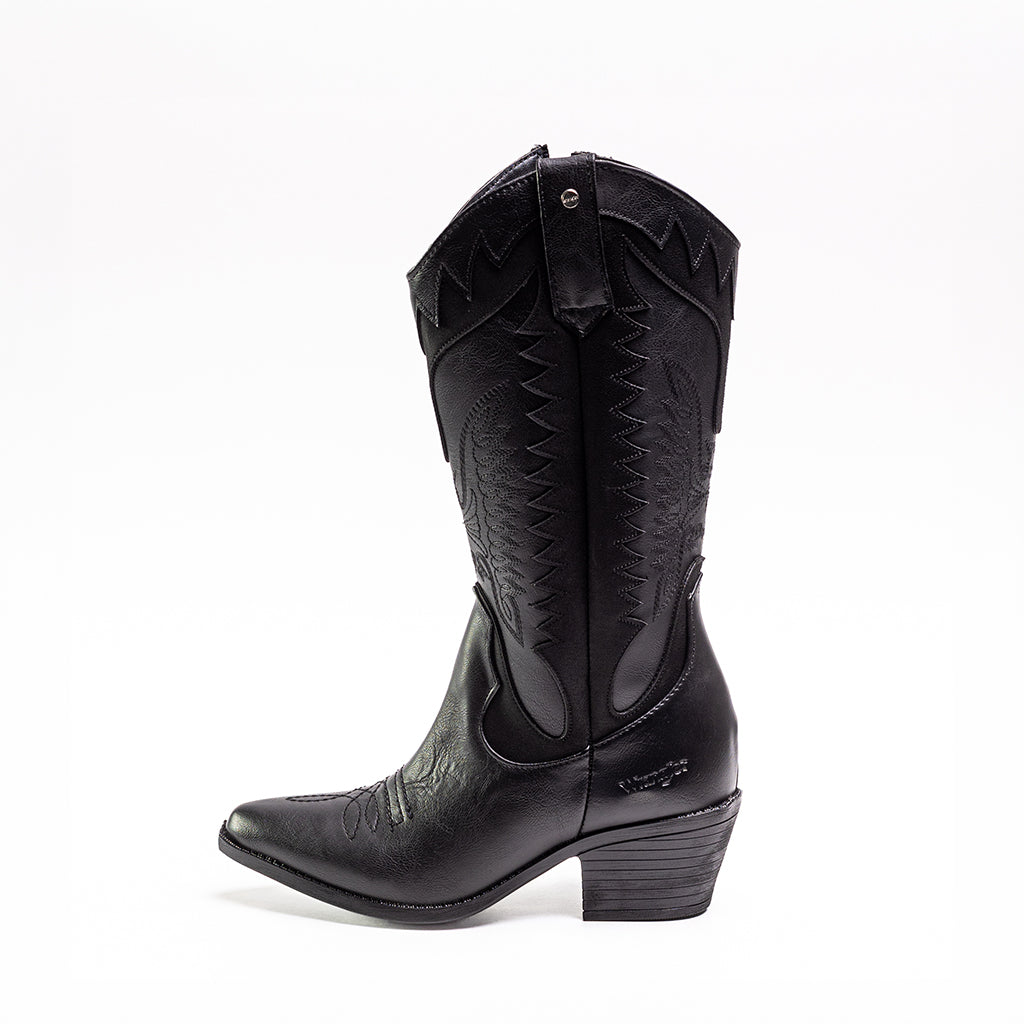 BOTA WRANGLER DE MUJER MODELO DALIA COLOR NEGRO 1424
